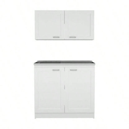 Cabinet, Two Parts Set, White