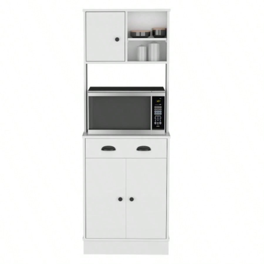 Pantry Cabinet with Drawer and 3 - Doors, White - Kitchen