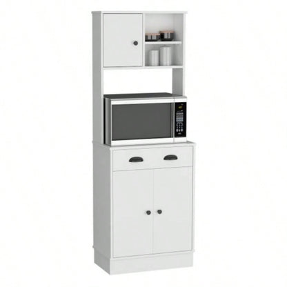 Pantry Cabinet with Drawer and 3 - Doors, White - Kitchen