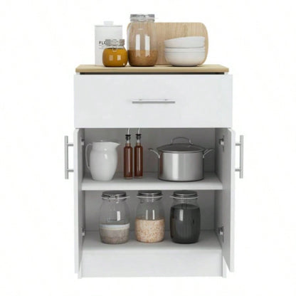 Oxford Pantry Cabinet, One Drawer, One Double Door Cabinet With Two Shelves