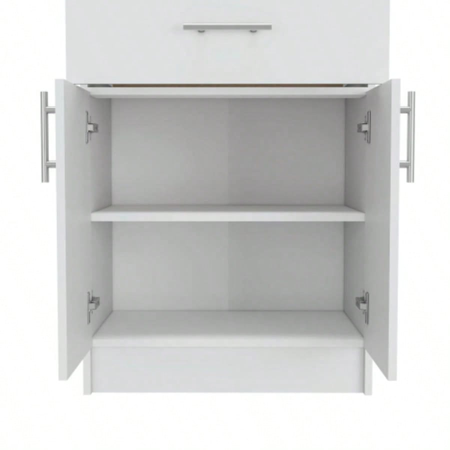 Oxford Pantry Cabinet, One Drawer, One Double Door Cabinet With Two Shelves