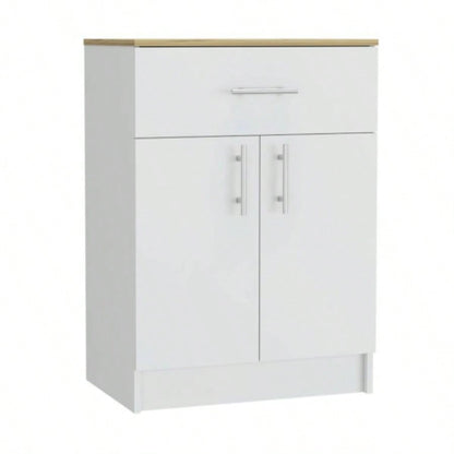 Oxford Pantry Cabinet, One Drawer, One Double Door Cabinet With Two Shelves