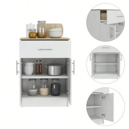 Oxford Pantry Cabinet, One Drawer, One Double Door Cabinet With Two Shelves
