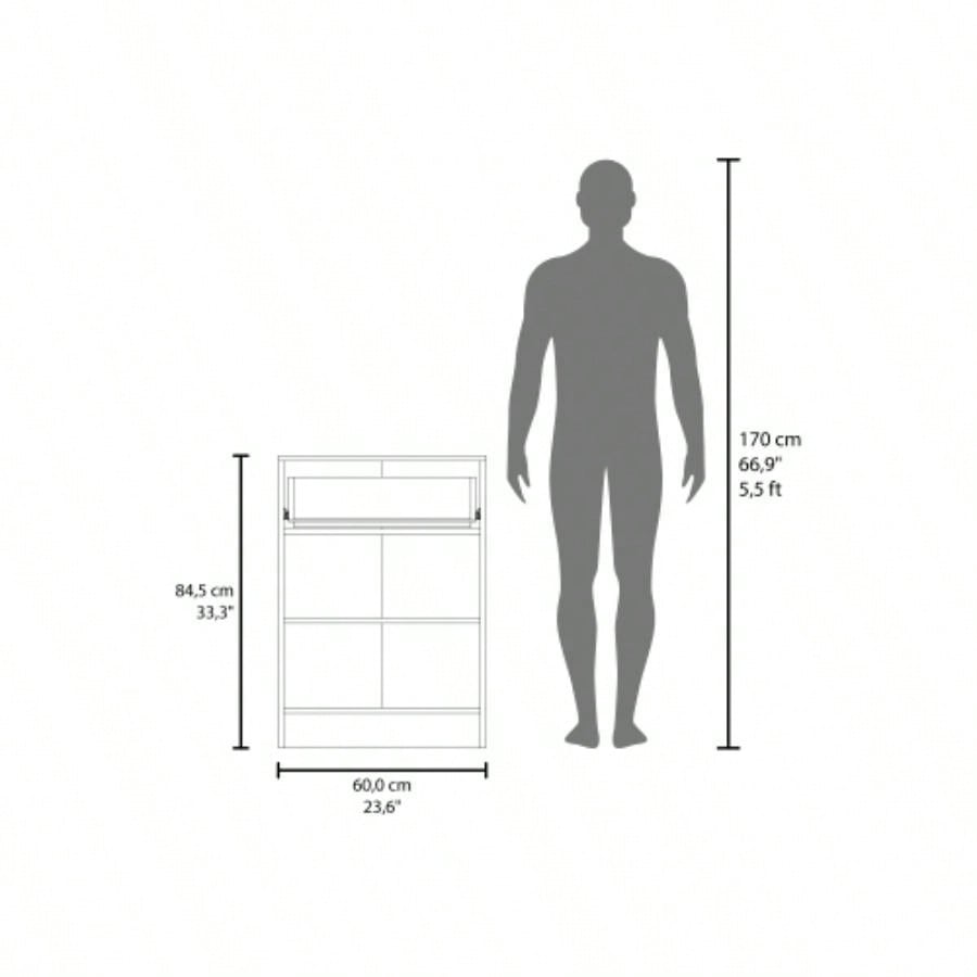 Pantry Organizer Cabinet 33 H, One Drawer, Two Interior Shelves, Two Doors