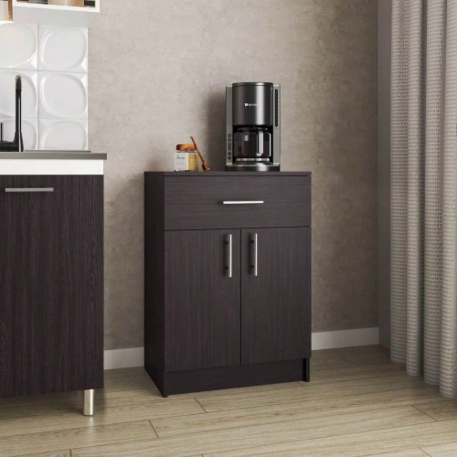 Pantry Organizer Cabinet 33 H, One Drawer, Two Interior Shelves, Two Doors