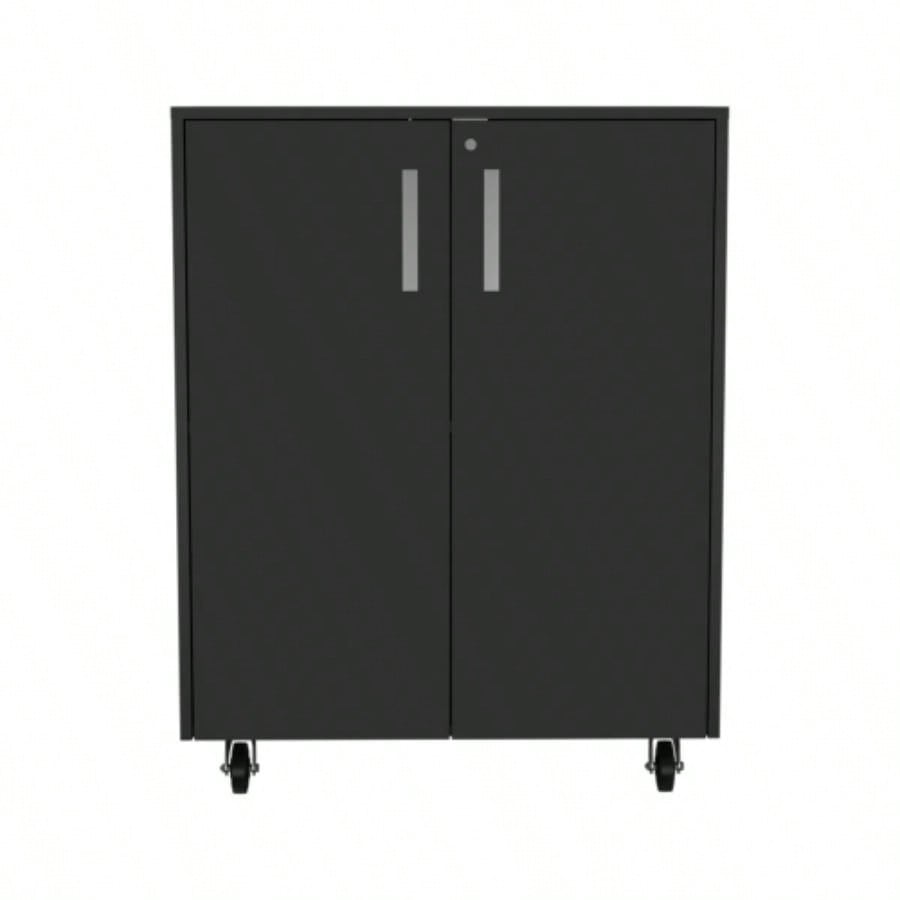 Lewis Storage Cabinet Base, Four Caster, Double Door Cabinet, Two Interior Shelves