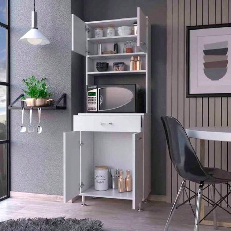 Bay Area Pantry, Two Door Cabinets, One Drawer, Four Adjustable Metal