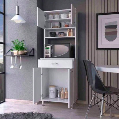 Bay Area Pantry, Two Door Cabinets, One Drawer, Four Adjustable Metal