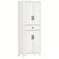 HOMCOM 67 Tall Freestanding Kitchen Pantry Cabinet, 4 - Door Storage Cabinet with Drawer and Adjustable Shelves Dining Room, White