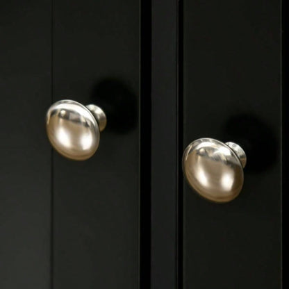 HOMCOM Sideboard with Solid Wood Countertop, Modern Kitchen Storage Cabinet, Coffee Bar Cabinet with 3 Drawers, Doors and Adjustable Shelf, Black