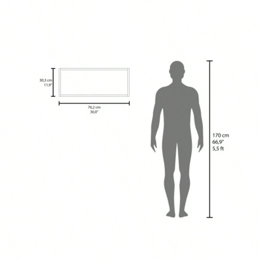 Hard Rock Wall Cabinet in Melamine with Open Storage, Black