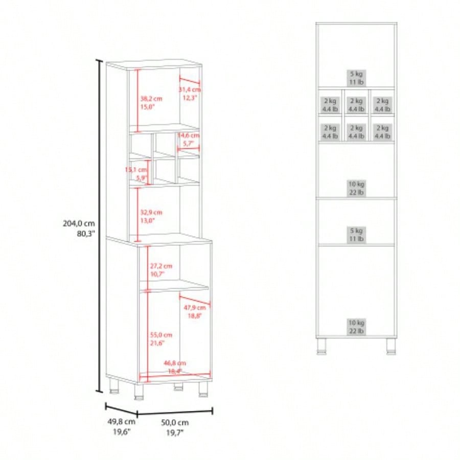 Kitchen Pantry, 2 Doors, 4, 8 Shelves