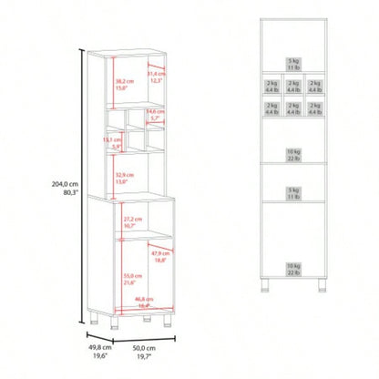 Kitchen Pantry, 2 Doors, 4, 8 Shelves