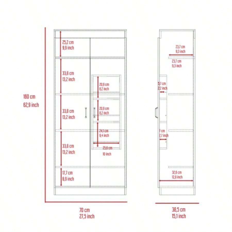 Albany, Double Door Pantry Cabinet, Five Shelves
