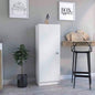 Kitchen Pantry 47 H, One Door Cabinet, Four Interior Shelves, White