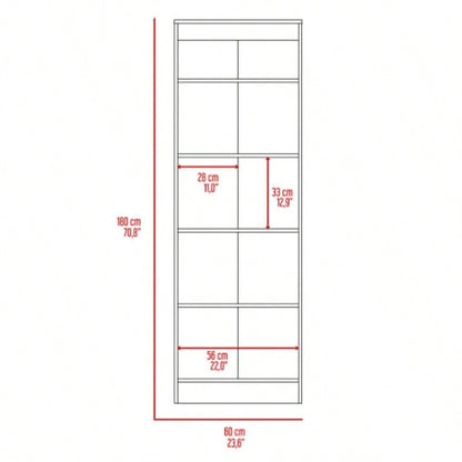 Virginia Double Door Storage Cabinet, Five Shelves