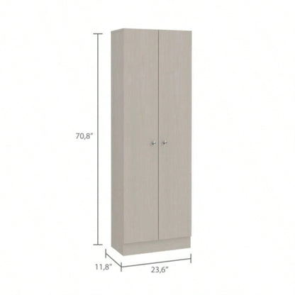 Virginia Double Door Storage Cabinet, Five Shelves