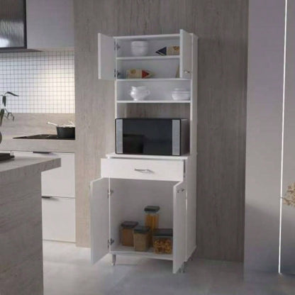 Santa Maria 1 - Drawer 1 - Shelf Area Pantry with Adjustable Metal White