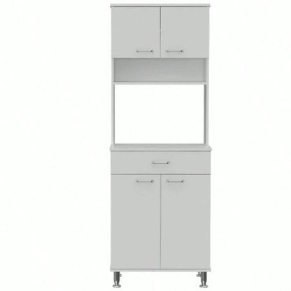 Santa Maria 1 - Drawer 1 - Shelf Area Pantry with Adjustable Metal White