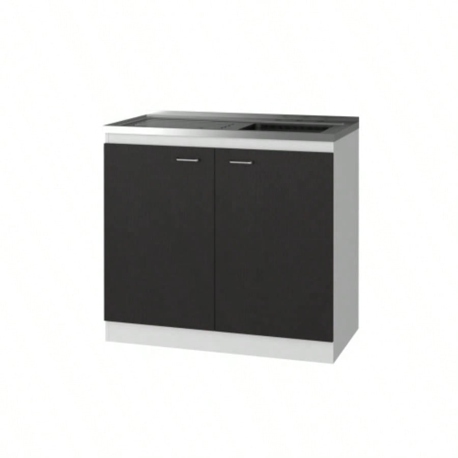 Utility Sink, Double Door Cabinet, Stainless Steel Countertop