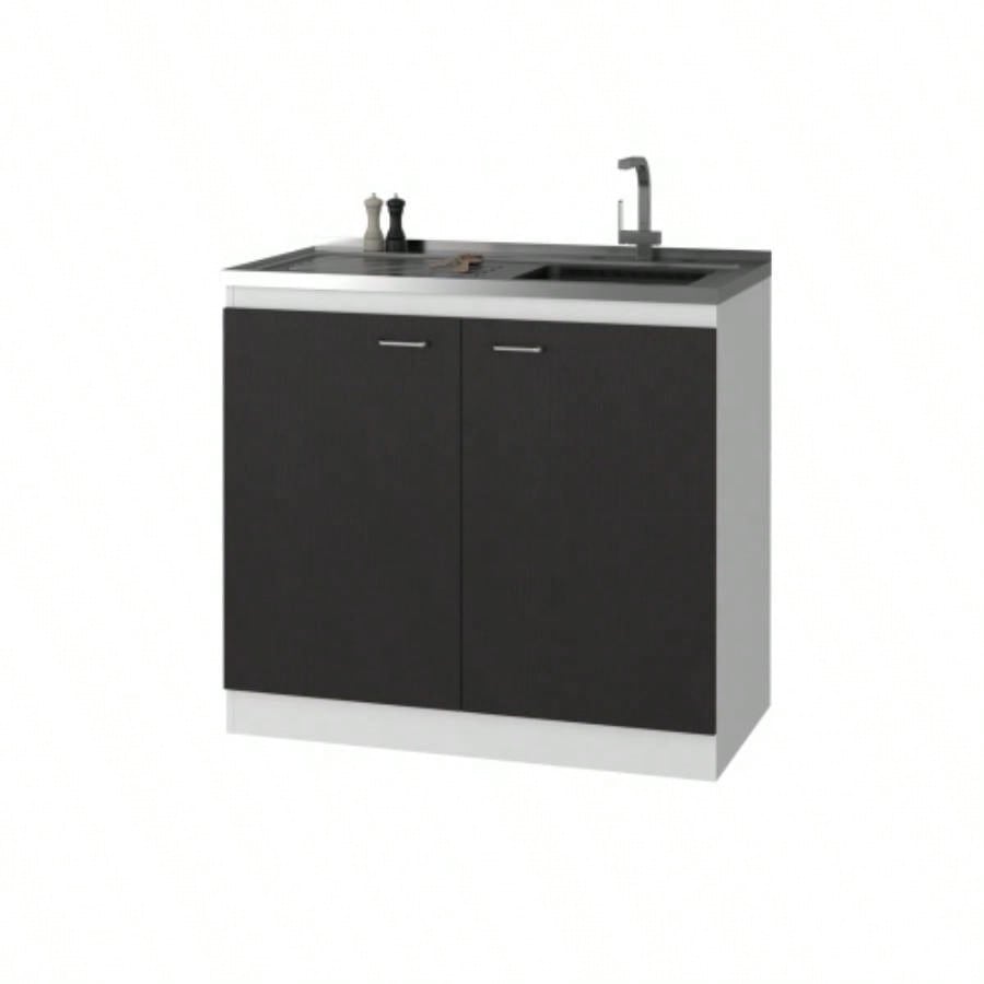 Utility Sink, Double Door Cabinet, Stainless Steel Countertop