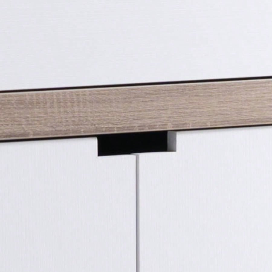 Modernize Kitchen Buffet Organizing Cabinet with 4 Shelves, White Dark Taupe