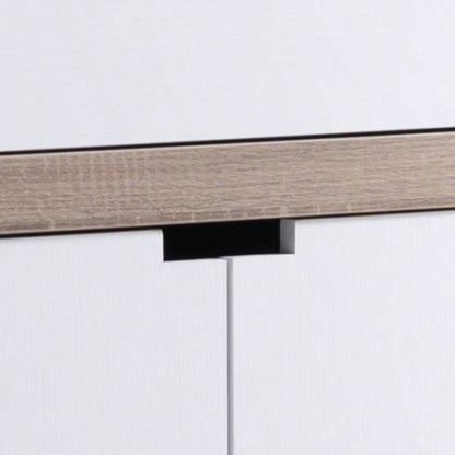 Modernize Kitchen Buffet Organizing Cabinet with 4 Shelves, White Dark Taupe