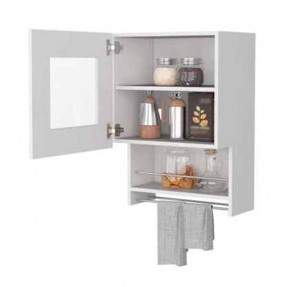 Florence Kitchen Wall Cabinet, Spice and Towel Rack