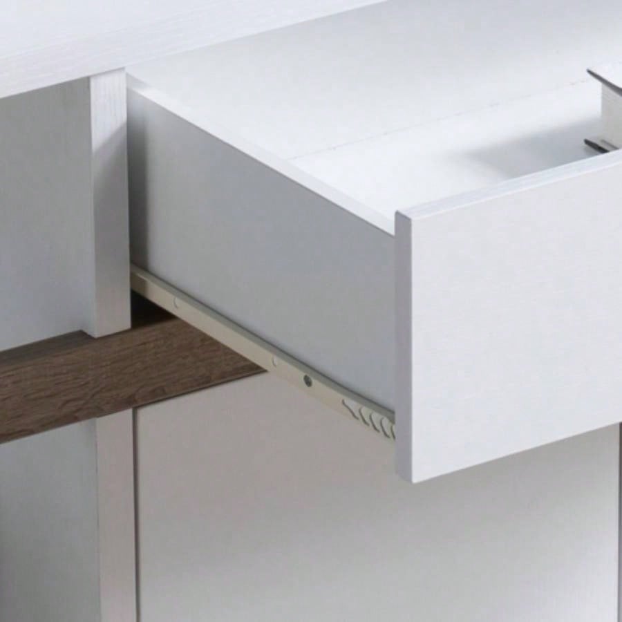 Modernize Kitchen Buffet Organizing Cabinet with 4 Shelves, White Dark Taupe