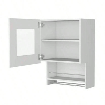 Florence Kitchen Wall Cabinet, Spice and Towel Rack