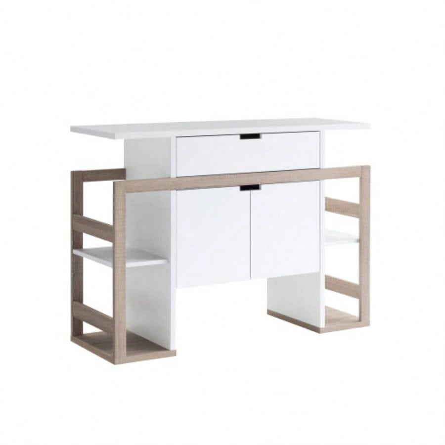 Modernize Kitchen Buffet Organizing Cabinet with 4 Shelves, White Dark Taupe