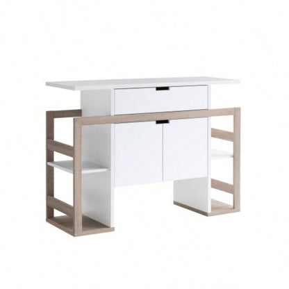 Modernize Kitchen Buffet Organizing Cabinet with 4 Shelves, White Dark Taupe