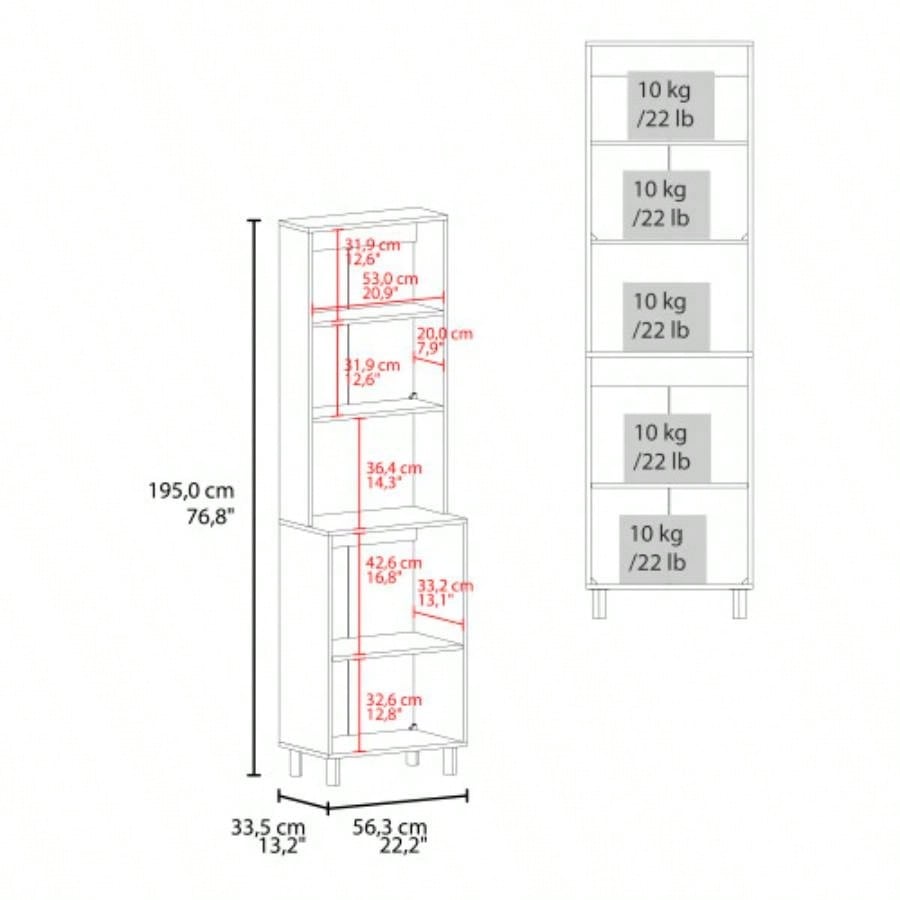 Kitchen Pantry, 4 Doors, 4 Shelves
