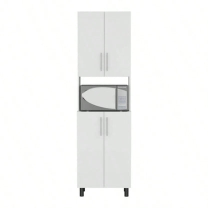 Kitchen Pantry, 4 Doors, 4 Shelves