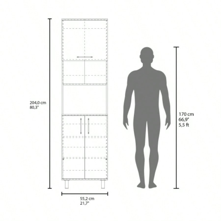 Kitchen Pantry, 3 Doors, 4, 5 Shelves