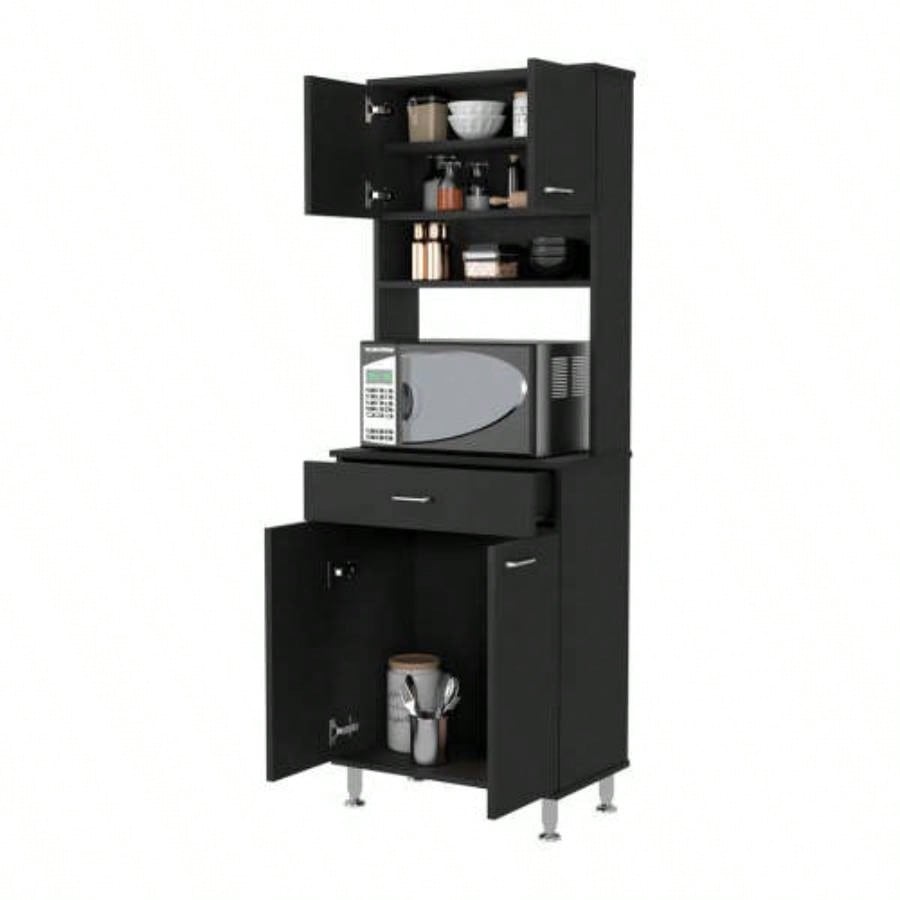 Bay Area Pantry, Two Door Cabinets, One Drawer, Four Adjustable Metal