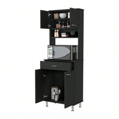 Bay Area Pantry, Two Door Cabinets, One Drawer, Four Adjustable Metal