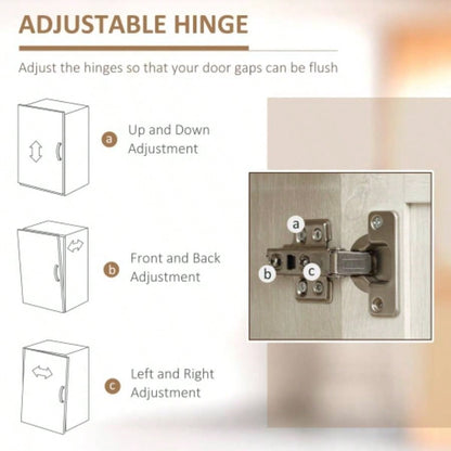 HOMCOM 63 2 - Door Kitchen Pantry, Freestanding Storage Cabinet with 5 - tier Shelving and 2 Adjustable Shelves Dining Room, Antique White