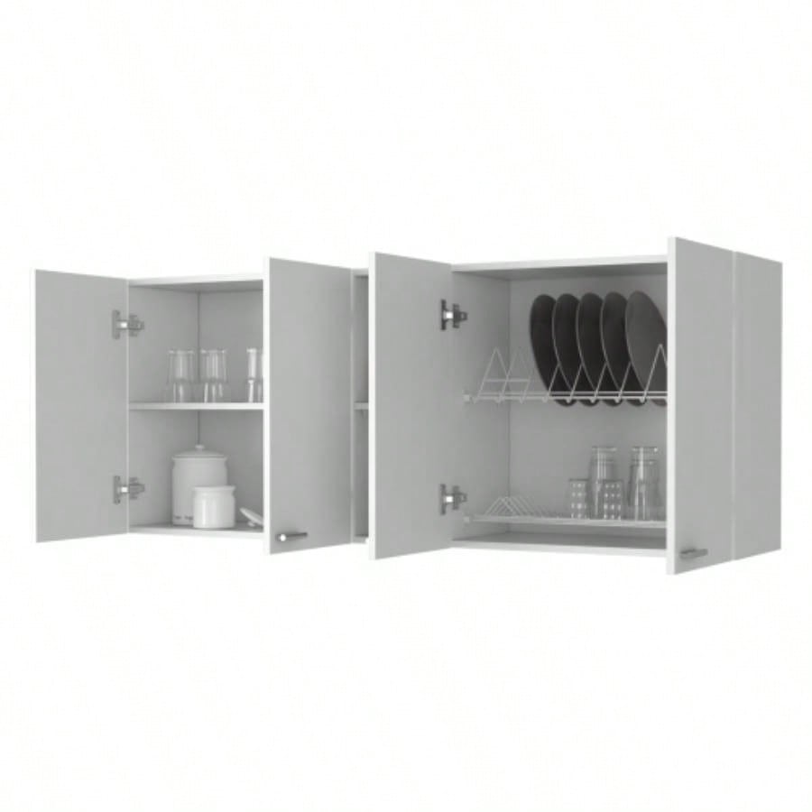 Winslow 150 Wall Cabinet, Four Doors, Two Divisions, Two Shelves