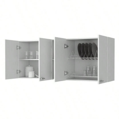 Winslow 150 Wall Cabinet, Four Doors, Two Divisions, Two Shelves