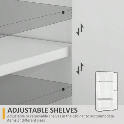 HOMCOM 70.75 Farmhouse Kitchen Pantry Cabinet, Freestanding Tall Storage Cabinet with 4 Barn Doors and Adjustable Shelves Dining Room, White