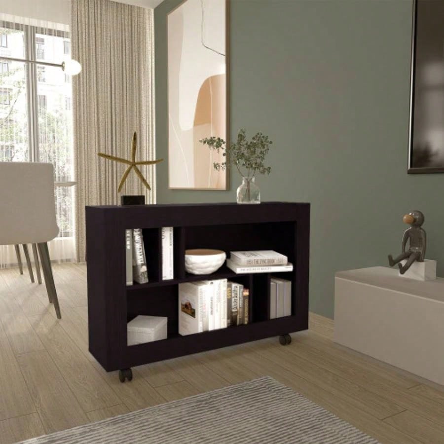 Console Table Cart, 5 Shelves, 4 Casters