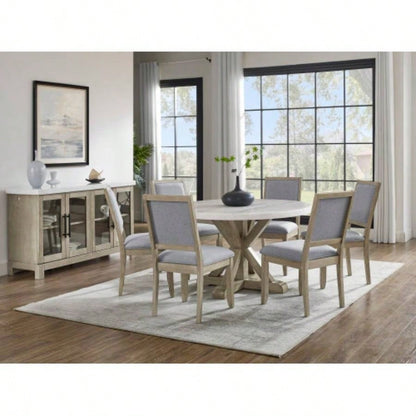 Csrena - Lighted White Marble Sideboard - Brown