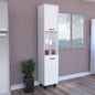 Kitchen Pantry 79 H, Two Open Storage Shelves, Three Internal Shelves, Two Doors, Four, White
