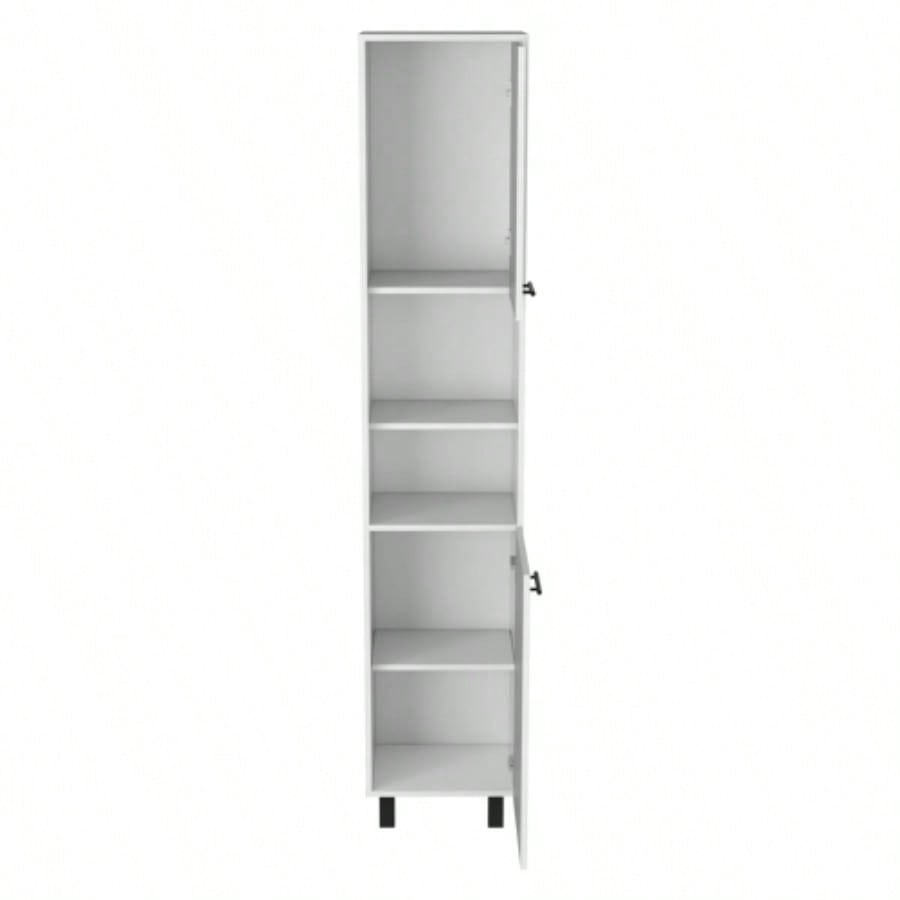 Kitchen Pantry 79 H, Two Open Storage Shelves, Three Internal Shelves, Two Doors, Four, White