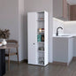 FM FURNITURE Multistorage Kitchen Pantry with 1 door and 5 open shelves, White