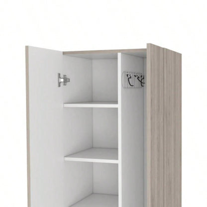 Norway Broom Closet Pantry, Five Shelves, Double Door Cabinet, Four