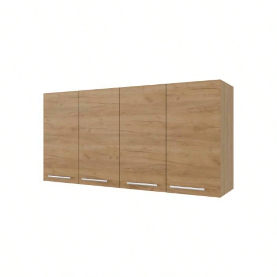 Lyman Wall Cabinet kitchen in Melamine wit 4 Doors, Natural Oak