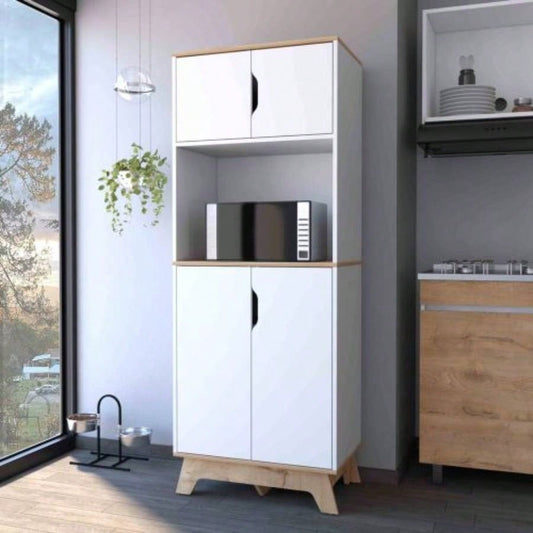 Brussel Microwave Pantry Cabinet, Top Double Door Cabinet, Countertop Surface