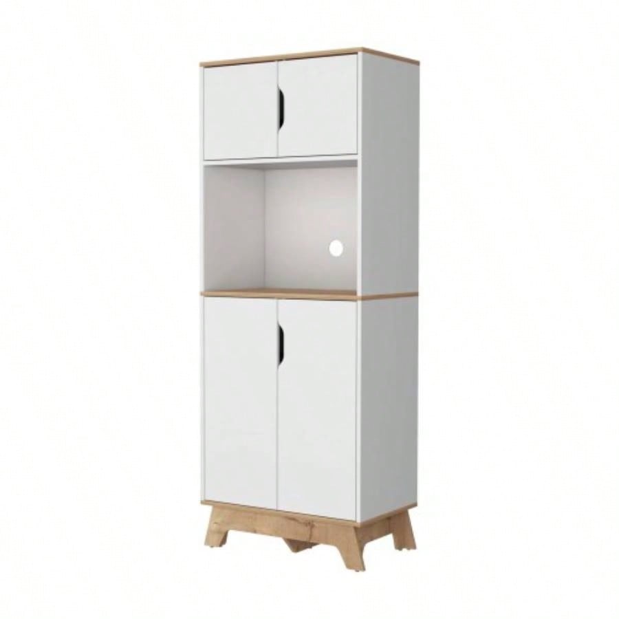 Brussel Microwave Pantry Cabinet, Top Double Door Cabinet, Countertop Surface